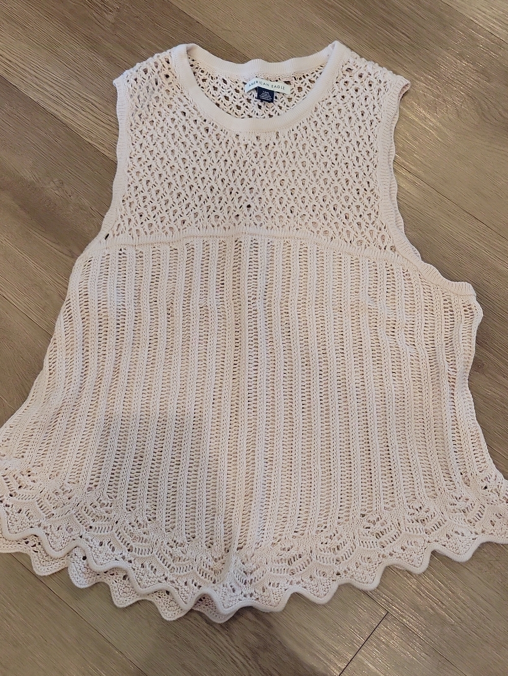 American Eagle Sleeveless Crocheted Top